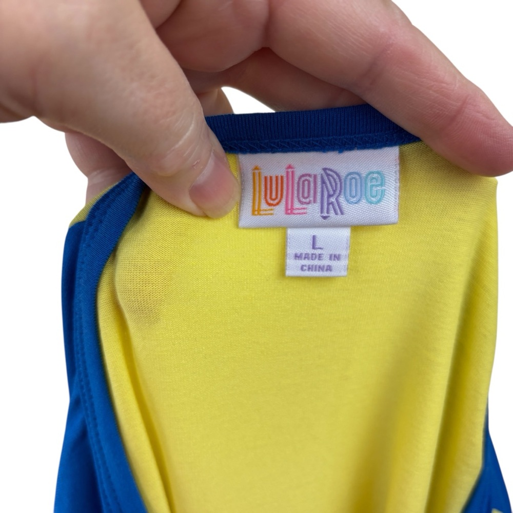 LuLaRoe Randy 3/4 sleeve tee, size Large, NWT, colorful, summer, casual, beach - Picture 9 of 12